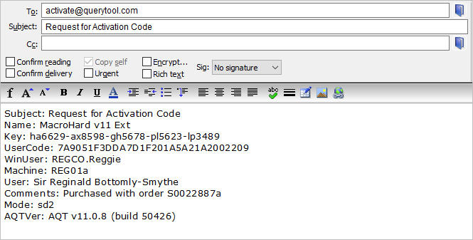 Activation Email